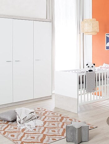 ROBA Armadio "Julia" 3 ante – chiusura soft‑close – bianco / olmo lunare