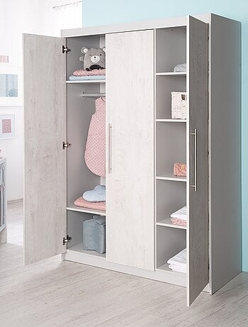 ROBA Armadio "Maren 2" a 3 ante battenti – grigio chiaro / bianco