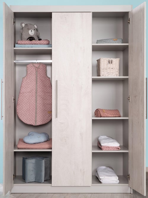 ROBA Armadio "Maren 2" a 3 ante battenti – grigio chiaro / bianco - Kiabi