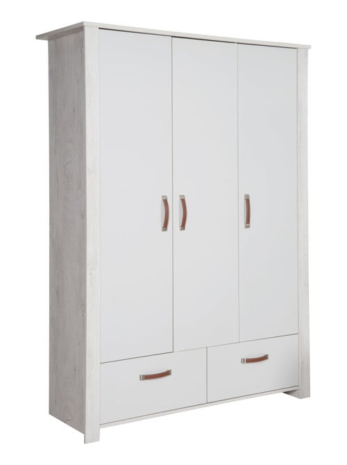 ROBA Armadio "Mila" a 3 ante e 2 cassetti – grigio/bianco - Kiabi