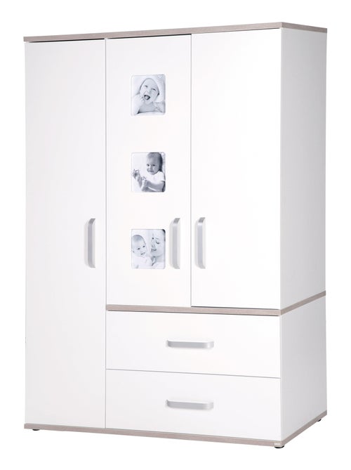 ROBA Armadio "Moritz" 3 ante – con 3 cornici decorative – bianco / olmo lunare - Kiabi
