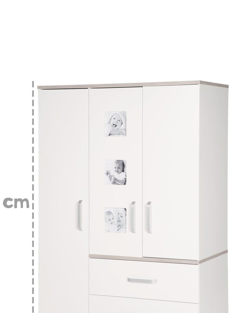 ROBA Armadio "Moritz" 3 ante – con 3 cornici decorative – bianco / olmo lunare Bianco - Kiabi