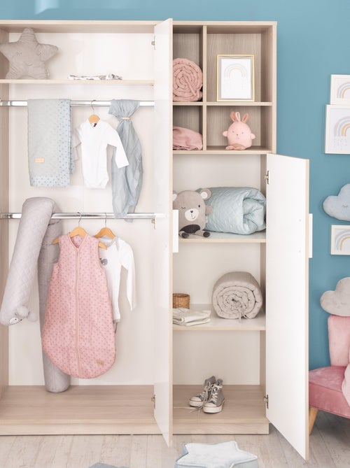 ROBA Armadio "Olaf" 3 ante – con vano a giorno – bianco / olmo lunare - Kiabi