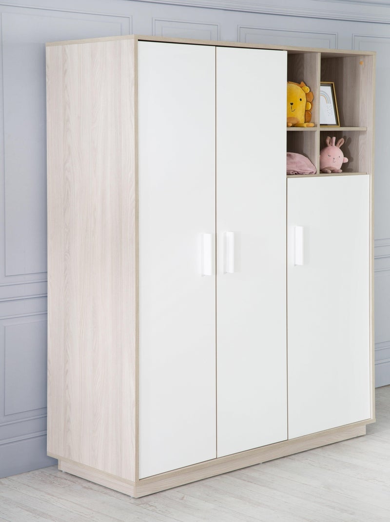 ROBA Armadio "Olaf" 3 ante – con vano a giorno – bianco / olmo lunare Bianco - Kiabi