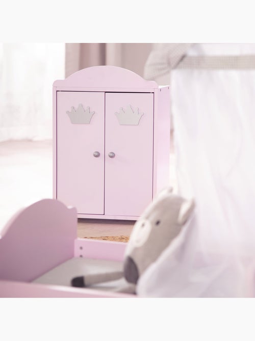 ROBA Armadio per bambole "Princess Sophie" con appendiabiti e mensola – da 18 mesi – rosa - Kiabi