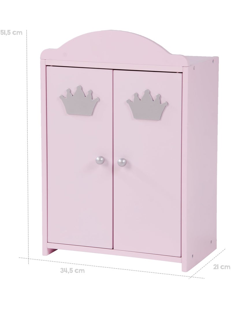 ROBA Armadio per bambole "Princess Sophie" con appendiabiti e mensola – da 18 mesi – rosa Rose poudré - Kiabi