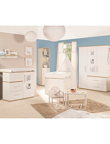 Roba armadio "pia" 3 ante – con 3 cornici decorative – bianco / rovere