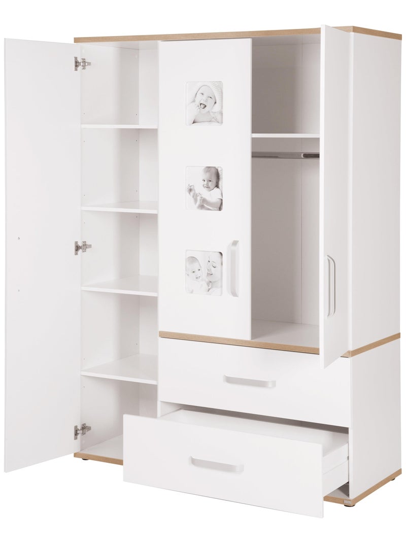 ROBA Armadio "Pia" 3 ante – con 3 cornici decorative – bianco / rovere Bianco - Kiabi