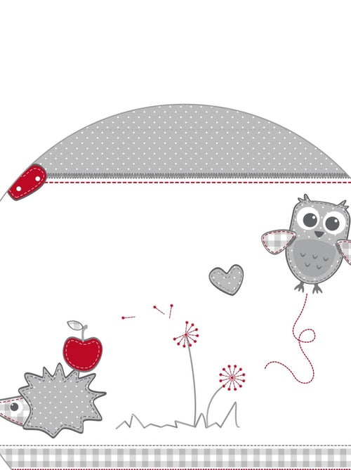 ROBA Box bébé esagonale in legno "Adam & Eule" + tappeto e ruote con freno – bianco - Kiabi