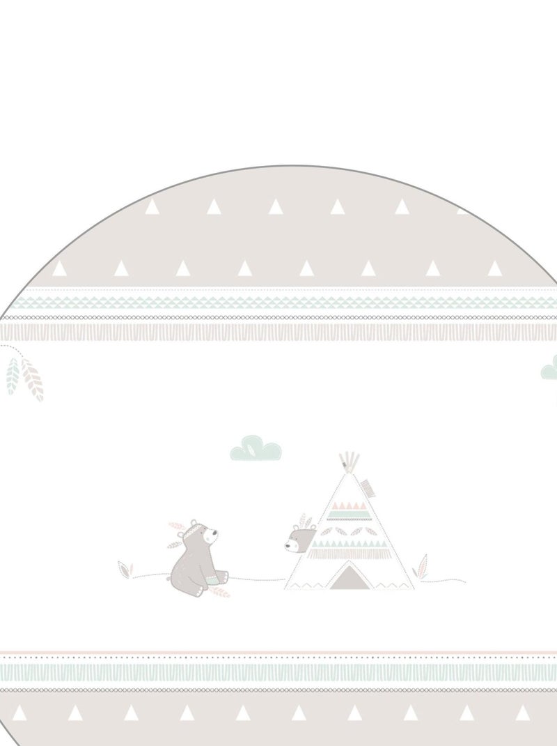 ROBA Box bébé esagonale in legno "Indibear" + tappeto e ruote con freno – bianco Bianco - Kiabi