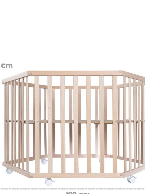 ROBA Box bébé esagonale in legno "Liebhabear" + tappeto e ruote con freno – bianco - Kiabi ROBA Box bébé esagonale in legno "Liebhabear" + tappeto e ruote con freno – bianco - Kiabi