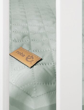 ROBA Box bébé esagonale ROBA Style + tappeto verde ghiaccio – legno bianco