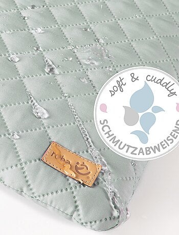 ROBA Box bébé esagonale ROBA Style + tappeto verde ghiaccio – legno bianco