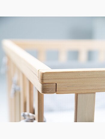 ROBA Box bébé in legno 75×100 "Jumbotwins" + tappeto e ruote con freno – bianco