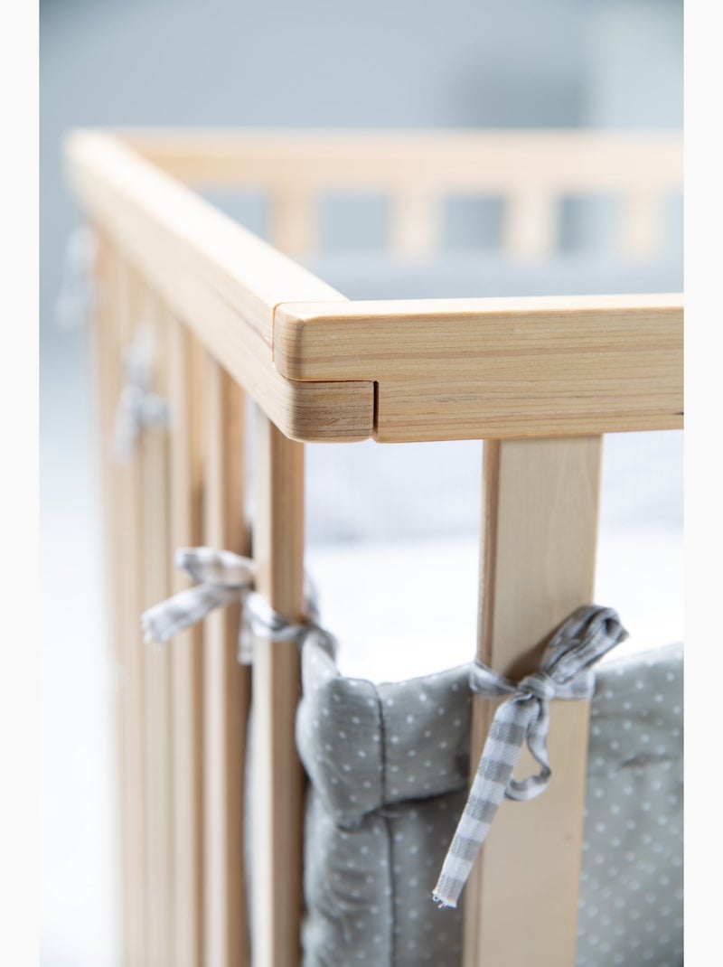ROBA Box bébé in legno 75×100 "Jumbotwins" + tappeto e ruote con freno – bianco Legno naturale - Kiabi