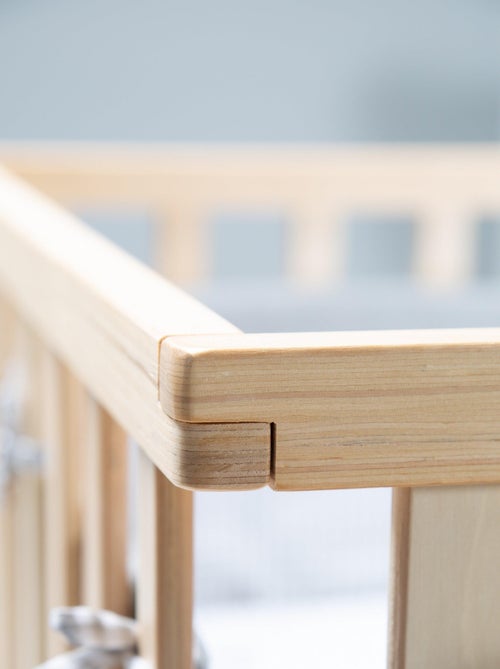 ROBA Box bébé in legno 75×100 "Jumbotwins" + tappeto e ruote con freno – bianco - Kiabi ROBA Box bébé in legno 75×100 "Jumbotwins" + tappeto e ruote con freno – bianco - Kiabi