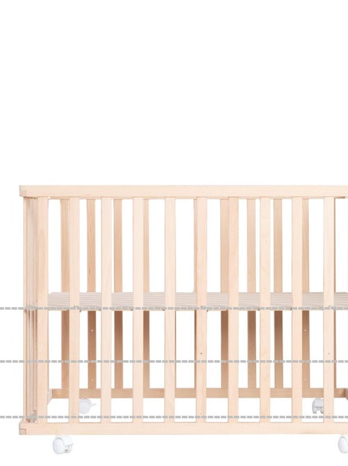 ROBA Box bébé in legno 75×100 "Jumbotwins" + tappeto e ruote con freno – bianco - Kiabi ROBA Box bébé in legno 75×100 "Jumbotwins" + tappeto e ruote con freno – bianco - Kiabi