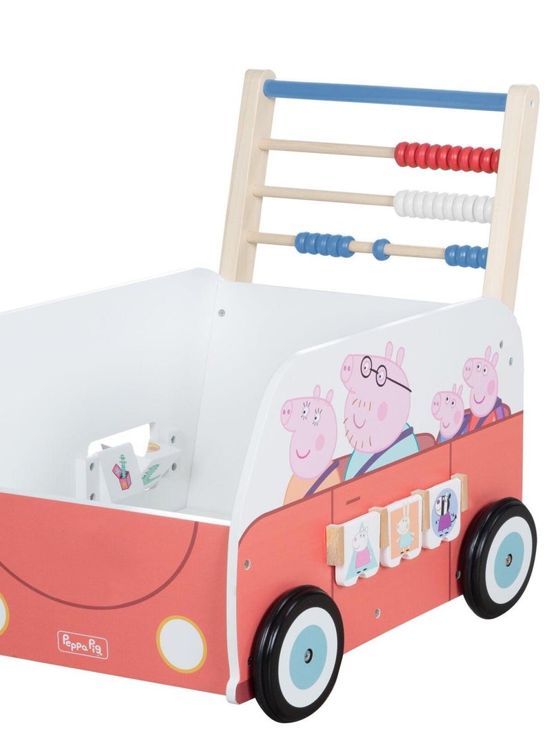 ROBA Carrello giocattolo a forma di bus "Peppa Pig" – abaco e elementi girevoli – motivo maialino Bianco Rosa - Kiabi