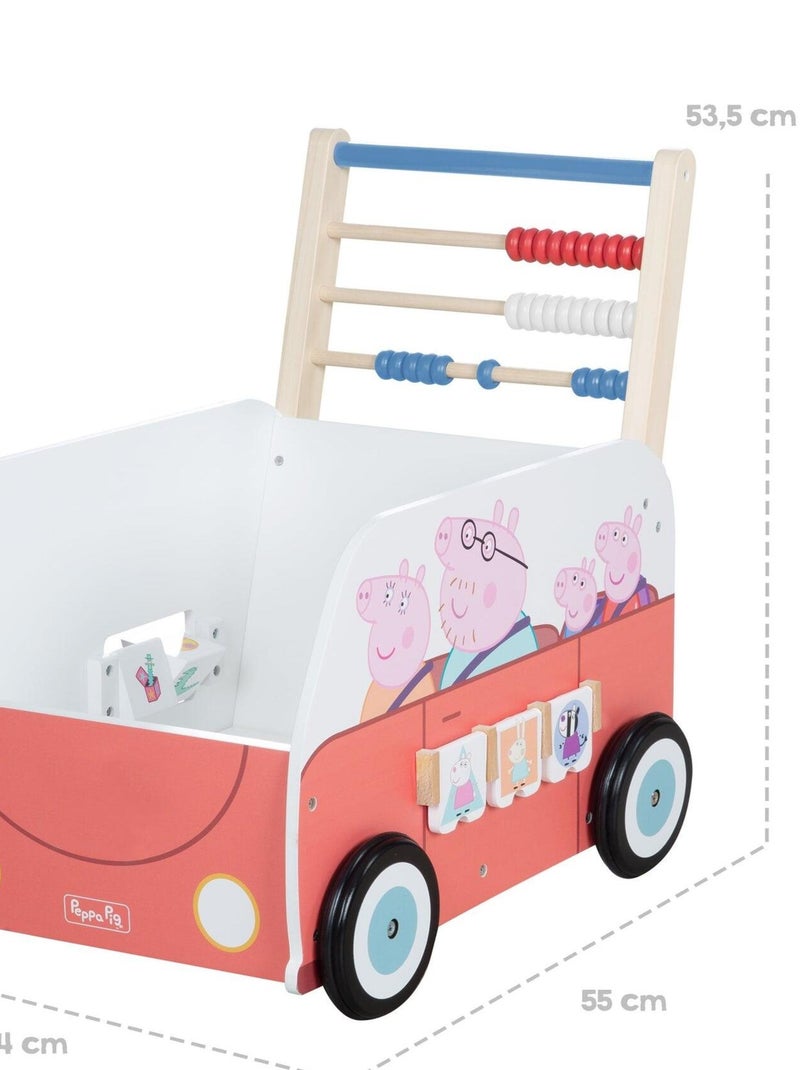 ROBA Carrello giocattolo a forma di bus "Peppa Pig" – abaco e elementi girevoli – motivo maialino Bianco Rosa - Kiabi