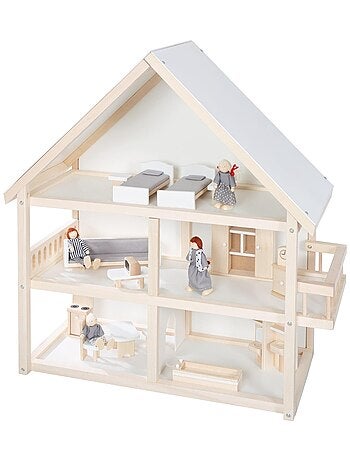 ROBA Casa delle bambole + mobili e bambole – legno naturale