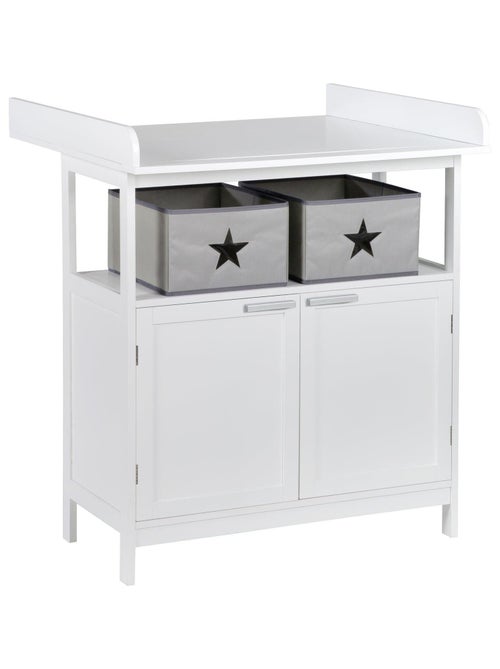 ROBA Cassettiera con Fasciatoio Hamburg a 2 Ante + 2 Contenitori – Bianco - Kiabi