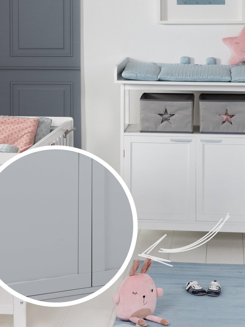 ROBA Cassettiera con Fasciatoio Hamburg a 2 Ante + 2 Contenitori – Grigio Grigio - Kiabi