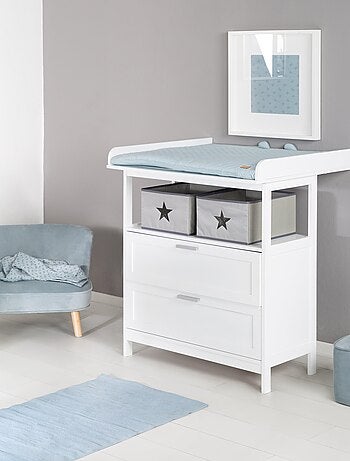 ROBA Cassettiera con Fasciatoio Hamburg con 2 Cassetti + 2 Contenitori – Bianco