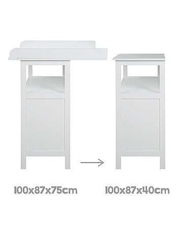 ROBA Cassettiera con Fasciatoio Hamburg con 2 Cassetti + 2 Contenitori – Bianco