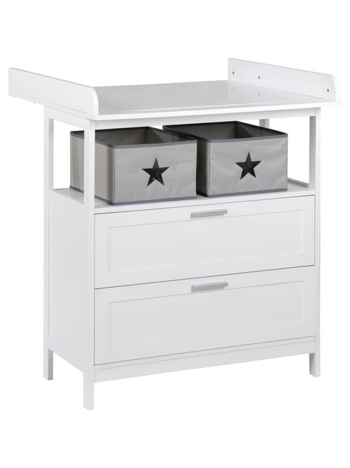 ROBA Cassettiera con Fasciatoio Hamburg con 2 Cassetti + 2 Contenitori – Bianco - Kiabi