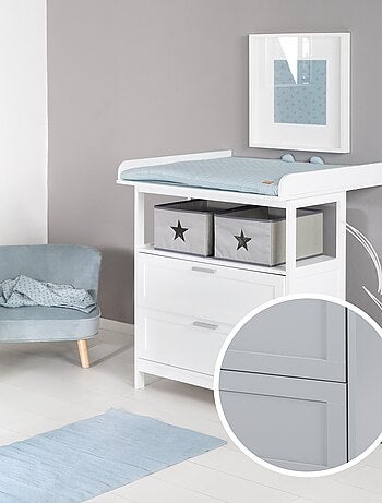 ROBA Cassettiera con Fasciatoio Hamburg con 2 Cassetti + 2 Contenitori – Bianco