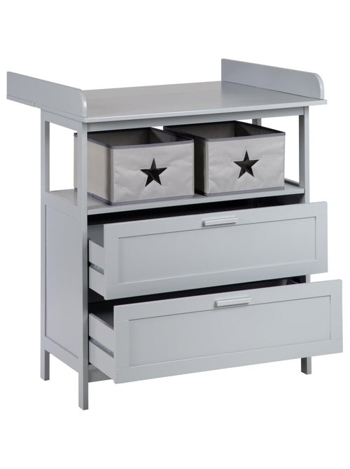 ROBA Cassettiera con Fasciatoio Hamburg con 2 Cassetti + 2 Contenitori – Grigio - Kiabi