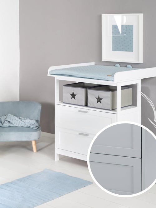 ROBA Cassettiera con Fasciatoio Hamburg con 2 Cassetti + 2 Contenitori – Grigio - Kiabi