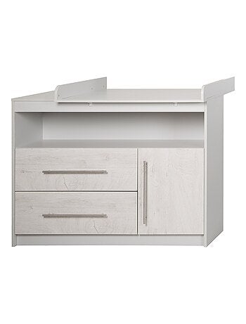 ROBA Comò Fasciatoio "Maren 2" – piano fasciatoio removibile – grigio chiaro / rovere sbiancato