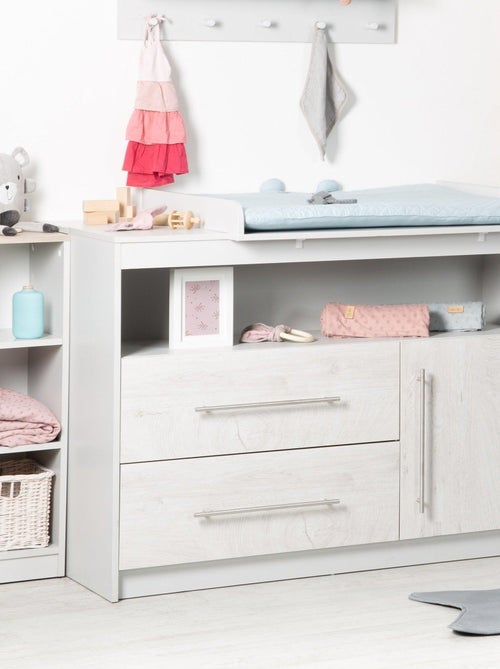 ROBA Comò Fasciatoio "Maren 2" – piano fasciatoio removibile – grigio chiaro / rovere sbiancato - Kiabi