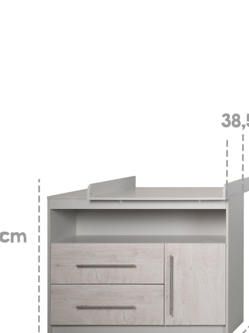 ROBA Comò Fasciatoio "Maren 2" – piano fasciatoio removibile – grigio chiaro / rovere sbiancato Grigio grigio chiaro - Kiabi