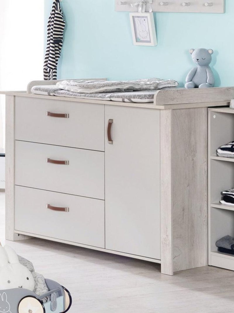 ROBA Comò fasciatoio "Mila" con piano amovibile – chiusura soft‑close – altezza 90,5 cm Grigio chiaro - Kiabi