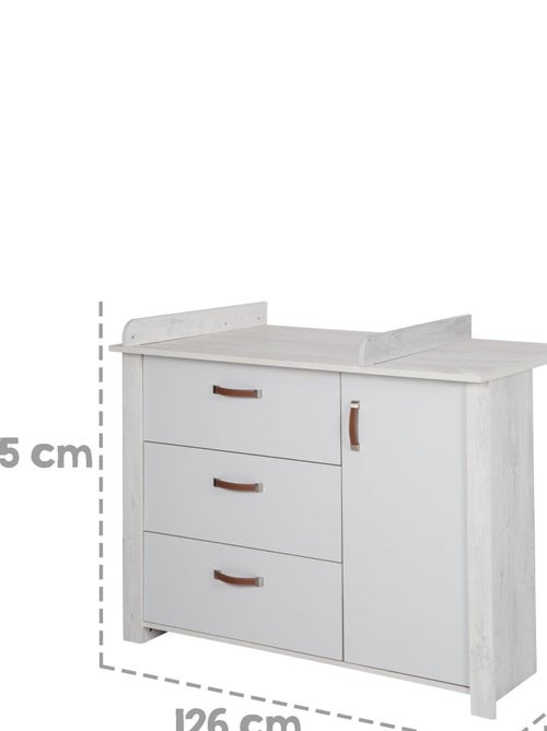 ROBA Comò fasciatoio "Mila" con piano amovibile – chiusura soft‑close – altezza 90,5 cm - Kiabi