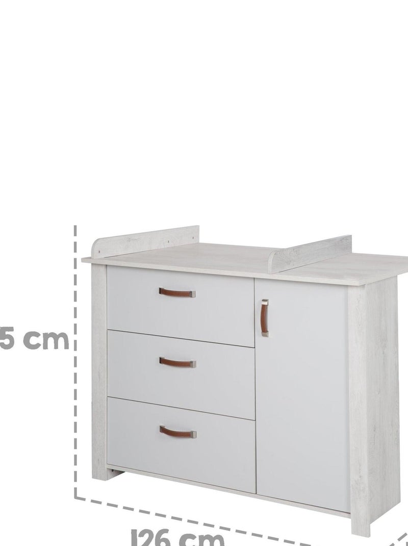 ROBA Comò fasciatoio "Mila" con piano amovibile – chiusura soft‑close – altezza 90,5 cm Grigio chiaro - Kiabi