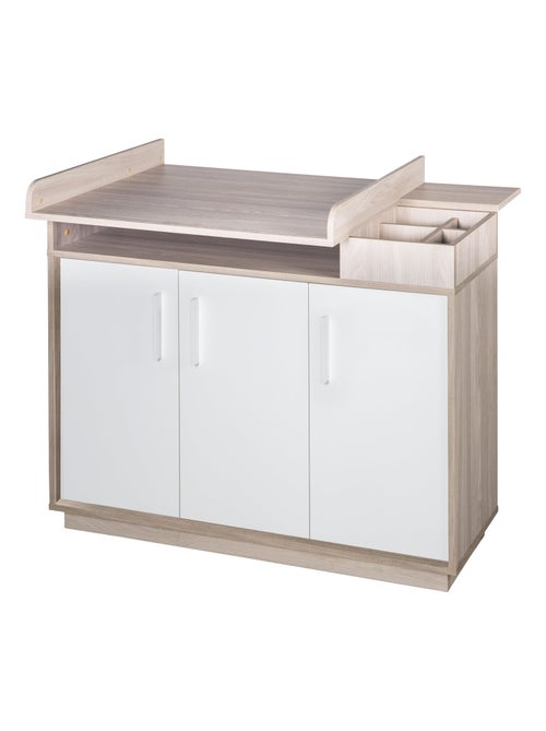 ROBA Comò fasciatoio "Olaf" con piano amovibile – bianco / olmo lunare – altezza 92,5 cm - Kiabi