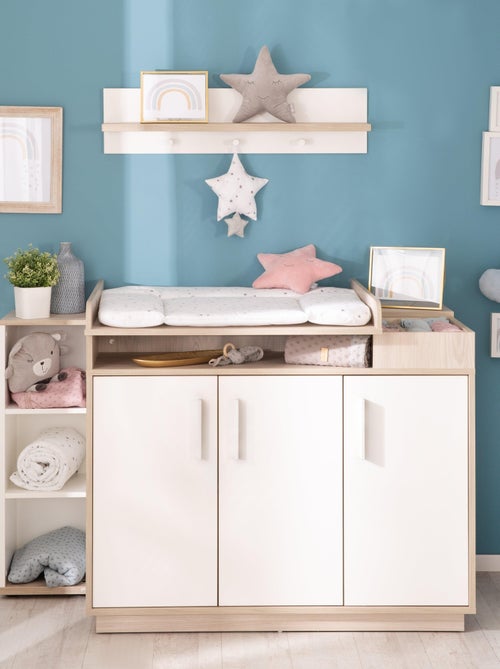 ROBA Comò fasciatoio "Olaf" con piano amovibile – bianco / olmo lunare – altezza 92,5 cm - Kiabi