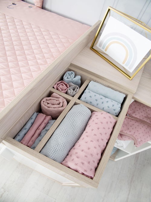 ROBA Comò fasciatoio "Olaf" con piano amovibile – bianco / olmo lunare – altezza 92,5 cm - Kiabi