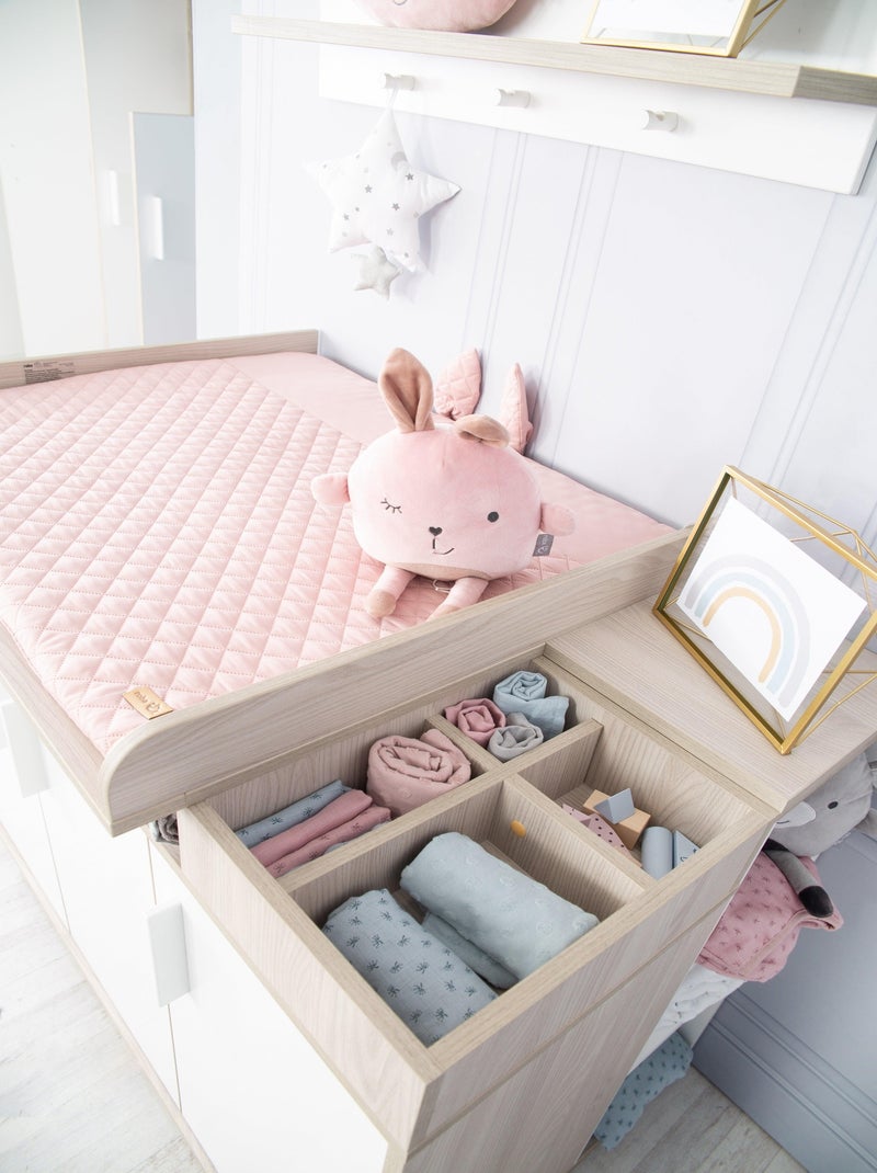 ROBA Comò fasciatoio "Olaf" con piano amovibile – bianco / olmo lunare – altezza 92,5 cm Bianco - Kiabi