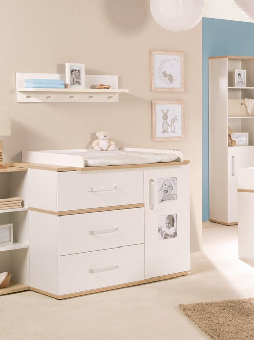 ROBA Comò fasciatoio "Pia" con 2 cornici foto – bianco / rovere "San Remo" - Kiabi