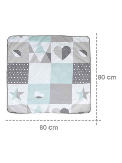 ROBA Coperta bebè "Happy Patch" – 80×80 cm – verde/grigio - Kiabi