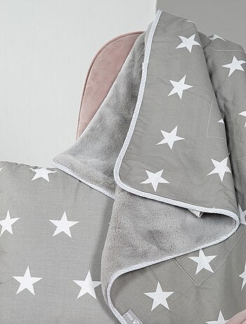 ROBA Coperta bebè "Little Stars" – 80×80 cm – grigio/bianco