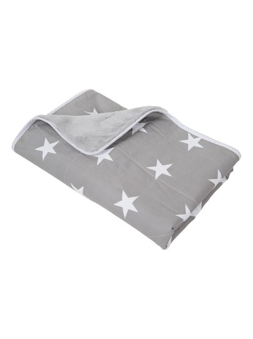 ROBA Coperta bebè "Little Stars" – 80×80 cm – grigio/bianco - Kiabi
