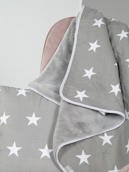 ROBA Coperta bebè "Little Stars" – 80×80 cm – grigio/bianco - Kiabi
