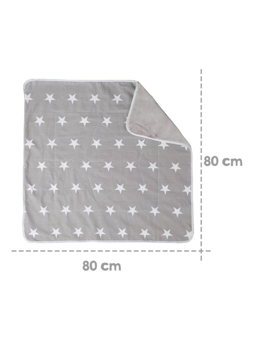 ROBA Coperta bebè "Little Stars" – 80×80 cm – grigio/bianco - Kiabi
