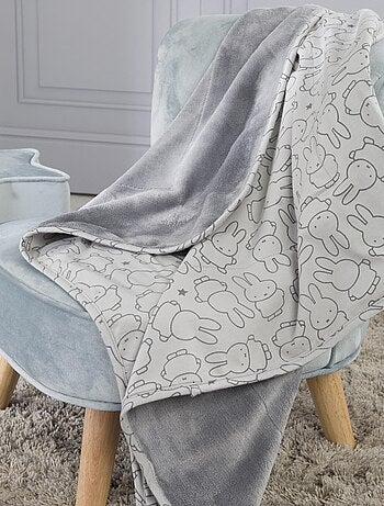 ROBA Coperta bebè "miffy®" – 80×80 cm – grigio