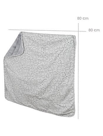 ROBA Coperta bebè "miffy®" – 80×80 cm – grigio